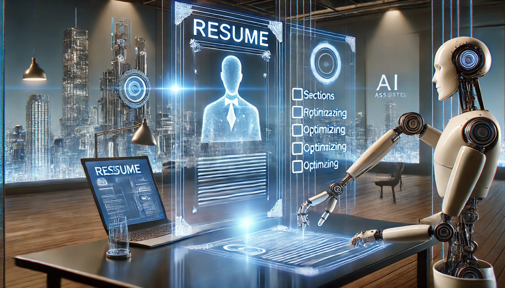 AI-powered resume builder creating a professional tech resume for 2024