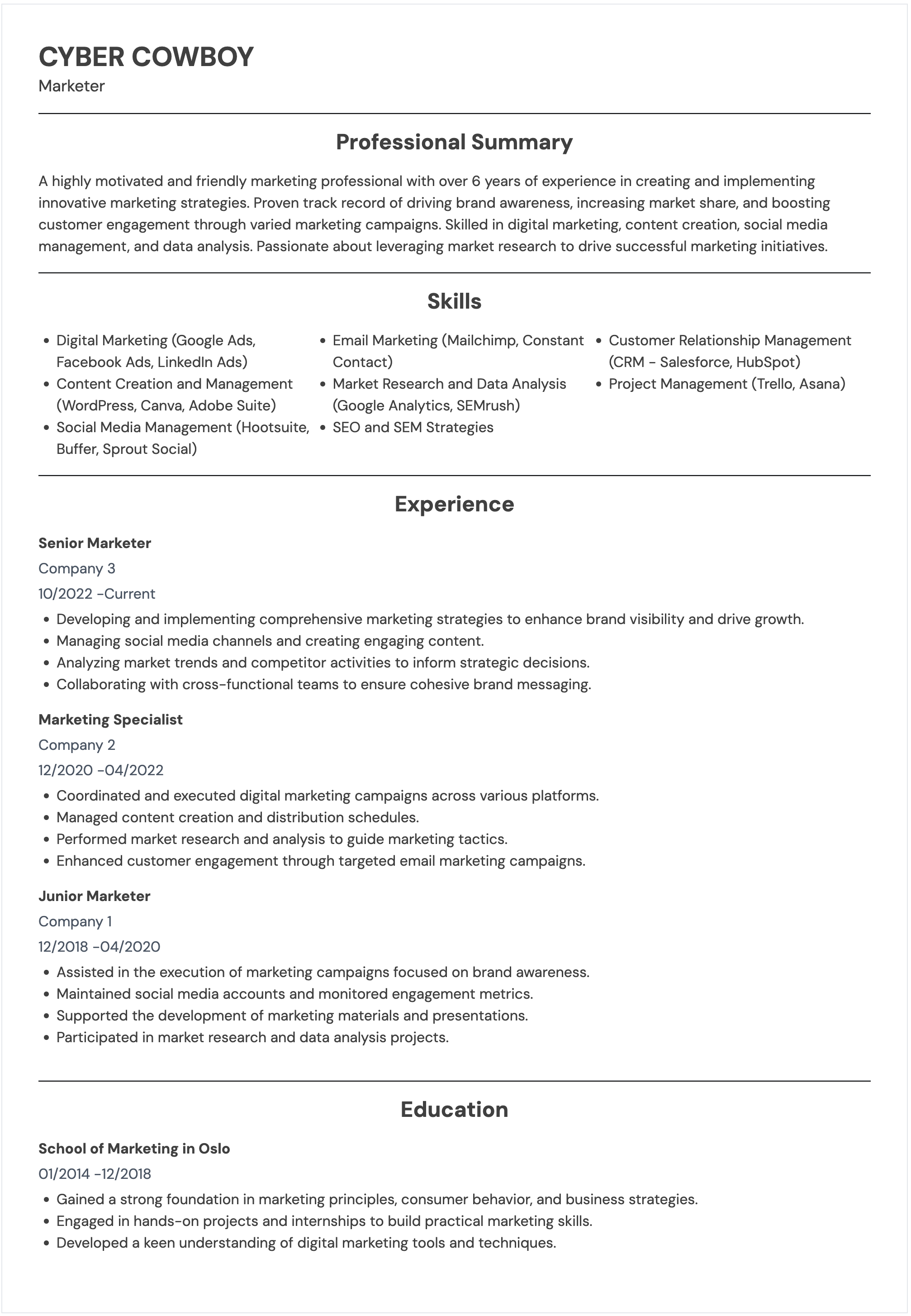 AI-enhanced resume